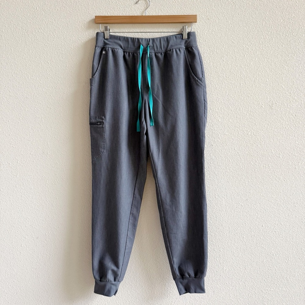 FIGS Zamora Jogger Men Size L Tall Gray Excellent Scrub Pants Cargo Drawstring